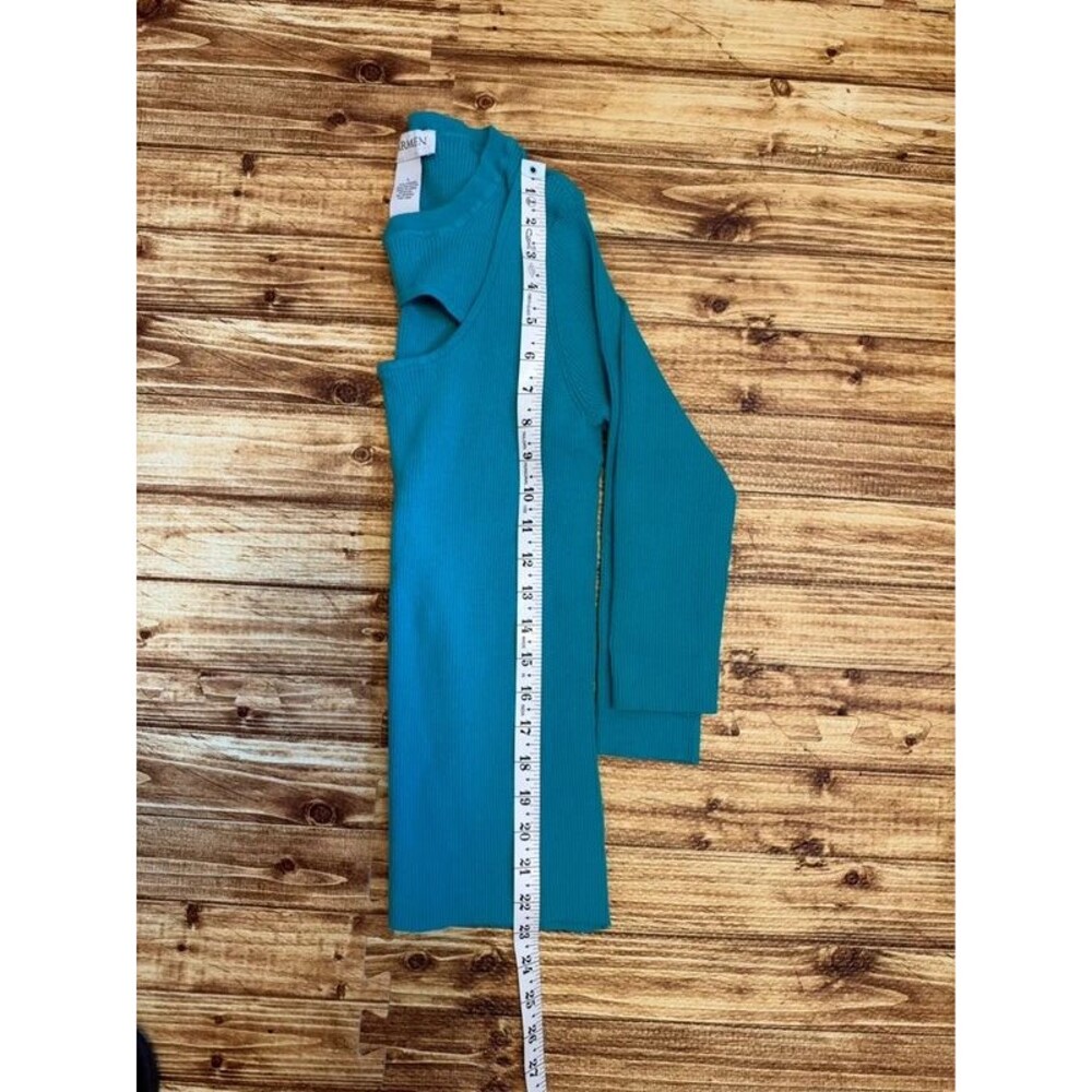 Teal Ribbed Knit Top - Picture 6 of 7